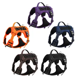 Pettorina tattica professionale per cani in cinque colori con strisce riflettenti e maniglia