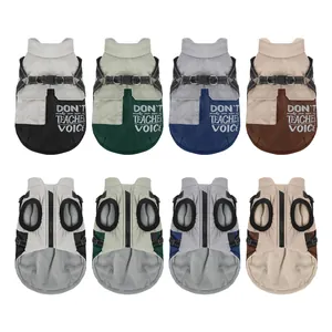Warm waterproof dog vest with harness and reflective strips in multiple colors
