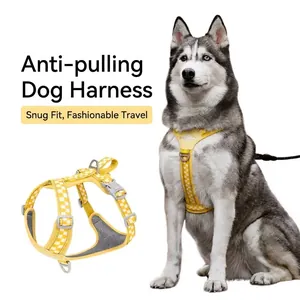 Checkerboard Dog Harness No Pull Breathable Mesh Pet Vest Adjustable Reflective Padded Chest Strap With Emergency Handle For Dogs Walking Training