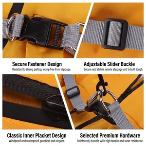 Detalles de la chaqueta impermeable amarilla para perro con hebillas de seguridad
