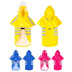 Poncho impermeable para perros con tiras reflectantes y capucha en varios colores vivos