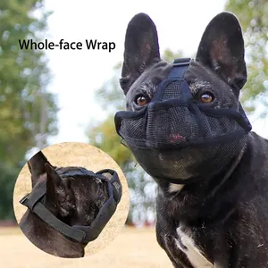 Professionele ademende mesh muilkorf voor Franse Bulldogs en Bullies, anti-bijtmasker