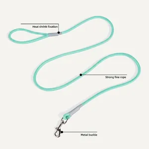 Guinzaglio per cani in nylon verde menta con fibbia girevole in metallo
