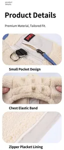 Détails de la veste chaude en polaire pour chien avec anneau en D et fermeture éclair.
