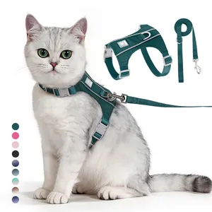 Reflective Escape Proof Cat Harness And Leash Walking Walking Quick Drying Breathable Mesh Pet Vest For Outdoor Small Cats