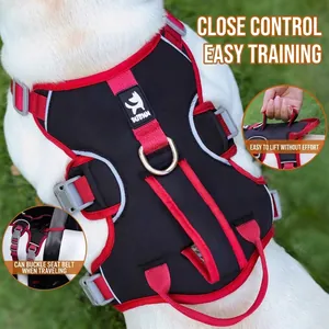 Professional reflective escape-proof dog harness with control handle for small and medium dogs