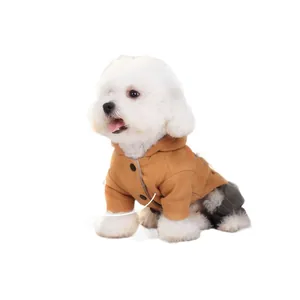 Combinaison Chaude d'Hiver pour Chien à Capuche Manteau Rembourré en Coton pour Animaux Flanelle Épaissie Vêtements Polaire
