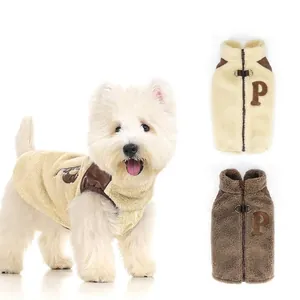 Gilet d'Hiver Chaud en Laine d'Agneau pour Chien de Compagnie Style Coréen Veste en Polaire Sherpa Épaissie Avec Anneau en D Pour Petits et Moyens Chiens