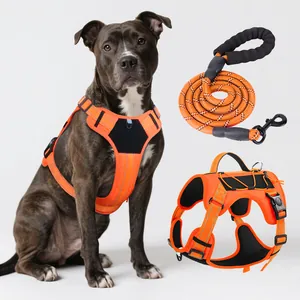 Pettorina Tattica Riflettente per Cani Anti-tiro in Rete Traspirante Gilet per Animali Domestici Pettorina Morbida Regolabile
