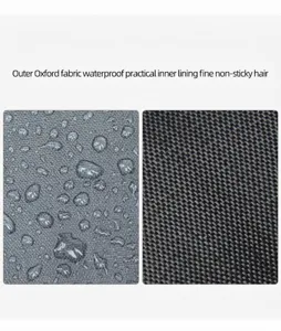 Macro detail of waterproof Oxford fabric and non-stick lining for dog winter coats.