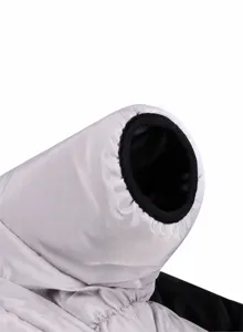 Detail view of the elastic cuff design on a waterproof pet down jacket for winter