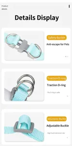 Detailansicht des hellblauen atmungsaktiven Hundegeschirrs mit Sicherheitsschnalle