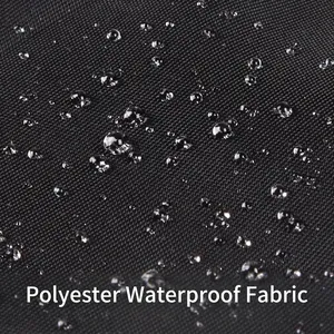 Texture détaillée du tissu en polyester noir imperméable avec gouttes pour manteau de chien