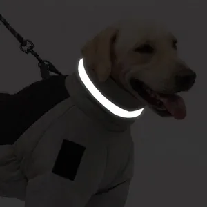 Manteau d'hiver réfléchissant imperméable pour grand chien avec bande de sécurité