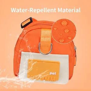 Waterproof orange pet backpack harness for dogs and cats outdoor hiking