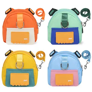 Cute cartoon pet harness backpack with matching leash set in 4 vibrant color options