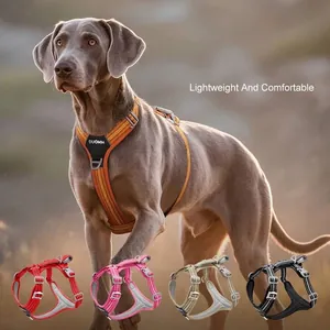 Reflektierendes Hundegeschirr Anti-Zug Atmungsaktives Nylon Haustier-Weste Mit Griff Verstellbares Outdoor Hundegeschirr Für Große Hunde