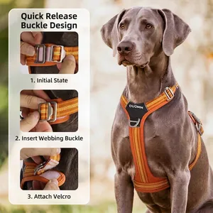 Reflektierendes oranges Hundegeschirr für große Hunde mit Schnellverschluss-Schnallendesign