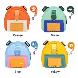 Adjustable cat backpack harness and leash set available in four vibrant color options