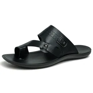 Lässige schwarze Herren-Sandalen mit weicher, rutschfester Sohle für Strand und Sommer