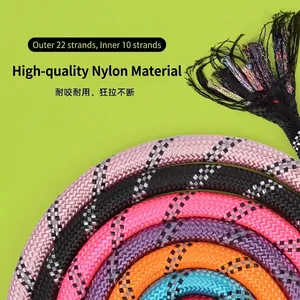 Durable reflective nylon dog leash with high-strength core for walking pets