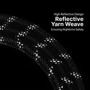 Durable high-visibility reflective dog leash featuring braided silk design for night safety
