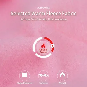 Detalle de material de forro polar rosa suave para ropa de invierno cálida para gatos