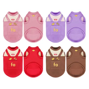 Sudaderas cálidas para perros y gatos en colores rosa, púrpura, rojo y marrón, dos piezas