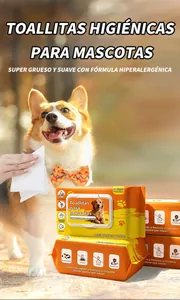 80 lingettes humides hypoallergéniques pour chiens et chats dans une scène de plein air