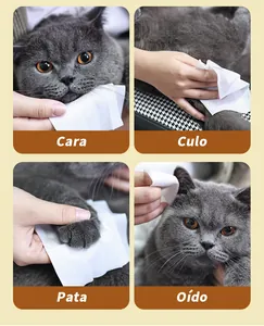Lingettes nettoyantes pour animaux, idéales pour le visage, les pattes et les oreilles.