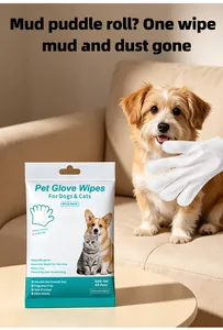 Vue détaillée de l'emballage des lingettes gants pour animaux
