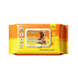 80 lingettes humides jetables pour chats et chiens, nettoyage doux