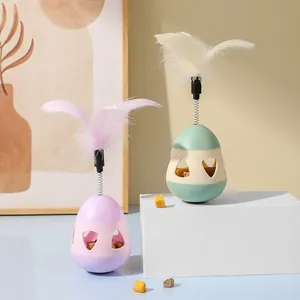Jouet Interactif pour Chat Culbuto Avec Ressort à Plumes Automatique Auto-Divertissant Teaser pour Chaton Animaux