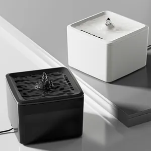 Modern minimalist silent automatic pet water fountain for cats and dogs with flowing water