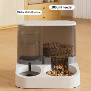 2-in-1 automatische voer- en waterbak voor huisdieren, 1000ml water, 2800ml voerinhoud