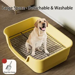 Große Hundetoilette Mit Hohem Zaun Spritzwassergeschützt Gitter Hundeklo Trainingsschale Für Kleine Mittelgroße Hunde Einfach Zu Reinigen PP Kunststoff Innenbereich Welpen WC