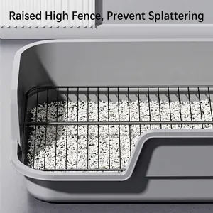 Large dog litter box with high fence and anti-splash design for clean pet potty training