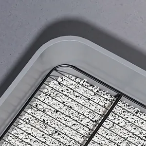 Extra-large splash-proof dog toilet featuring a high fence and a thick steel grid