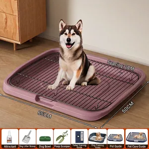 Große Hundetoilette für den Innenbereich mit Gitter, 65x50 cm lila Tiertrainingstoilette