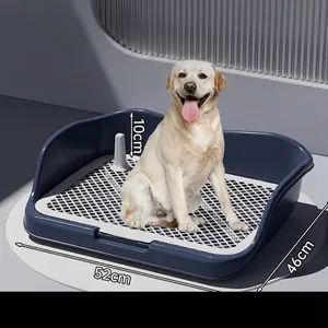 Large Dog Potty Toilet Indoor Training Tray With Fence And Grid PP Plastic Pet Litter Box For Small Medium Large Dogs