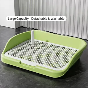 Toilettes Pour Chiens Extra Large Plateau De Propreté Avec Clôture Haute Grille Détachable Pour Entraînement Intérieur Chiens