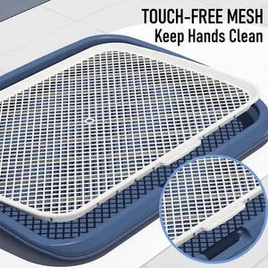 Extra large dog potty tray featuring a removable mesh grate and anti-splash design for clean paws