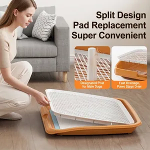 Large indoor dog toilet tray with washable mesh and split design for easy cleaning