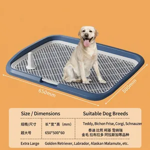 Grand plateau de toilette pour chiens avec indicateurs de taille