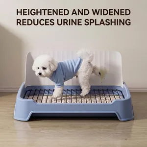 Professional large dog potty basin with high splash guard for small and medium dogs