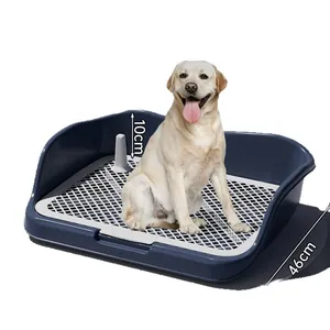 Large indoor dog toilet tray with mesh grid and 10cm high fence for large dogs.