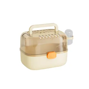 Cage de transport portable pour hamsters avec bouteille d'eau et loquet de sécurité