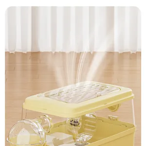 Close-up showing the highly breathable ventilation slots on the luxury hamster cage top lid