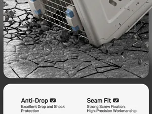 Detailed view of the impact-resistant and reinforced base of a pet aviation crate