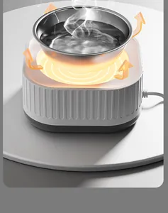 Detail of constant temperature pet water bowl heater with stainless steel bowl